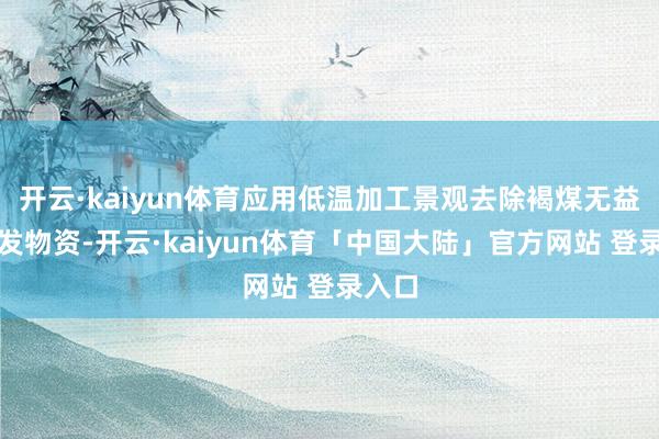 开云·kaiyun体育应用低温加工景观去除褐煤无益、蒸发物资-开云·kaiyun体育「中国大陆」官方网站 登录入口