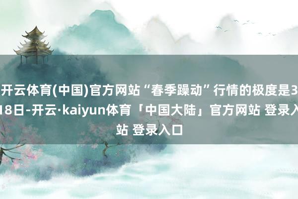 开云体育(中国)官方网站“春季躁动”行情的极度是3月18日-开云·kaiyun体育「中国大陆」官方网站 登录入口