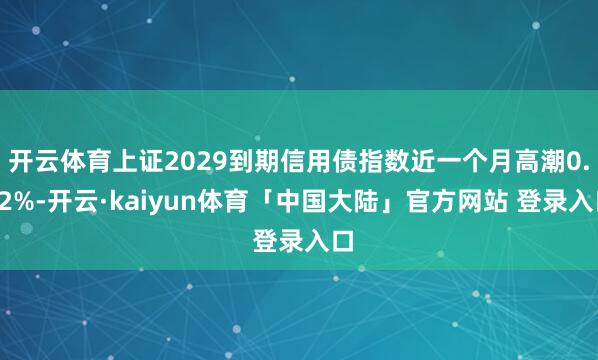 开云体育上证2029到期信用债指数近一个月高潮0.52%-开云·kaiyun体育「中国大陆」官方网站 登录入口