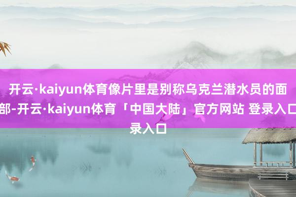 开云·kaiyun体育像片里是别称乌克兰潜水员的面部-开云·kaiyun体育「中国大陆」官方网站 登录入口