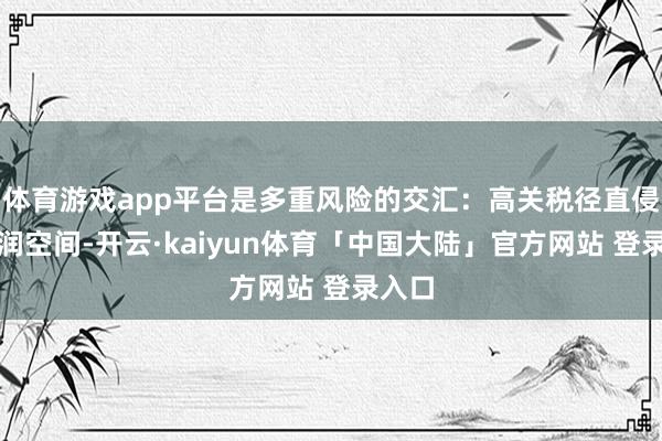 体育游戏app平台是多重风险的交汇:高关税径直侵蚀利润空间-开云·kaiyun体育「中国大陆」官方网站 登录入口
